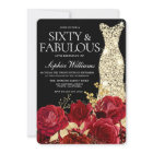 Red Roses Golden Gown Noir 60e fête d'anniversaire