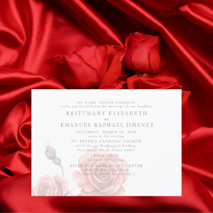 Invitation Red Roses Mariées Parents 2 Mariage du lieu