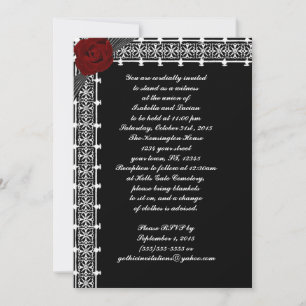 Invitation Red Roses treillis Mariage gothique Invite
