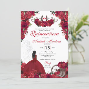 Invitation Red Roses Western Princesse Charra Quinceanera