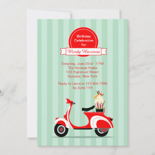 Invitation Red Scooter