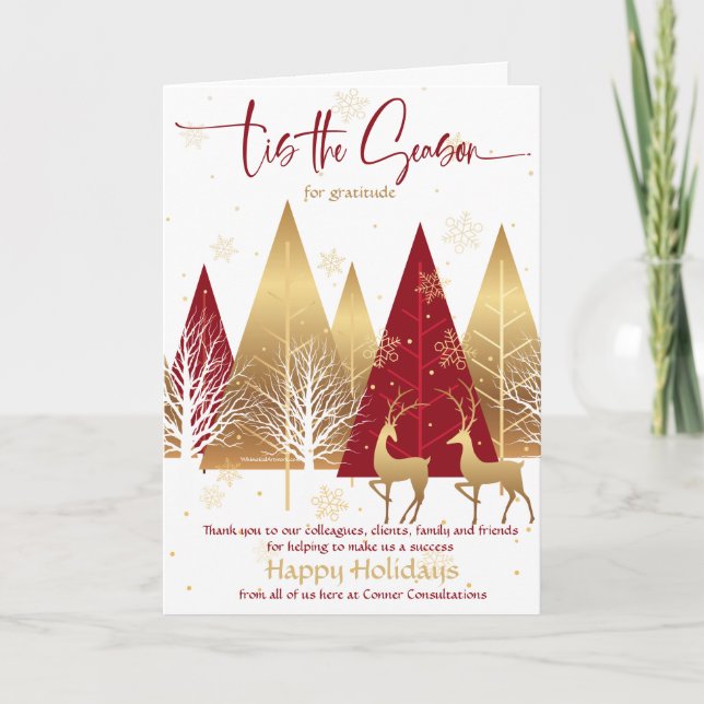 Invitation Red Stylisé Xmas Trees Salutation d'affaires Invit (Devant)