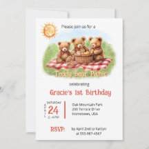 Red Teddy Bear Pique-nique 1er Anniversaire