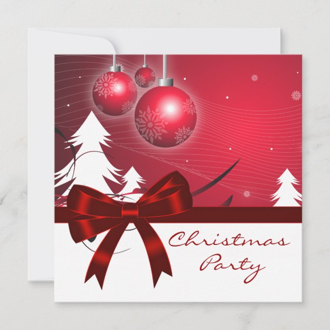 Invitation Red White Christmas Tree Red White Christmas (Devant)