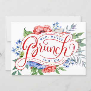 Invitation Red White et moi faisons Floral Brunch Invitatio