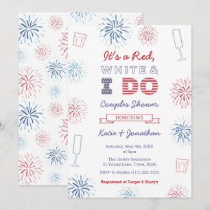 Invitation Red White & I Do Couples Wedding shower Party