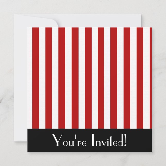 Invitation Red & White Stripes (Devant)