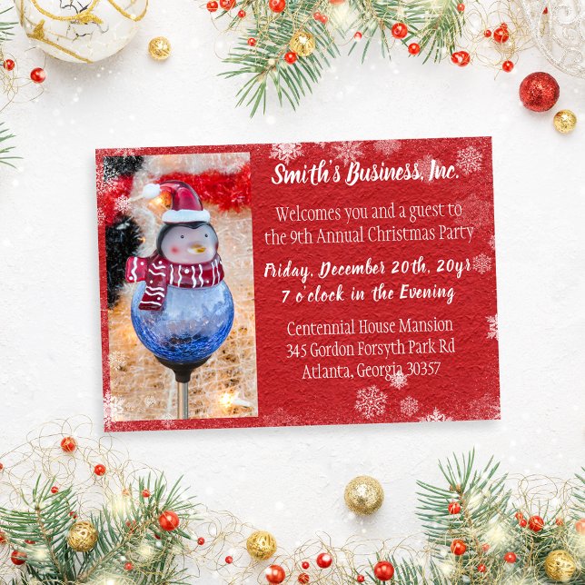 Invitation Red Winter Photo Company Christmas (Créateur téléchargé)