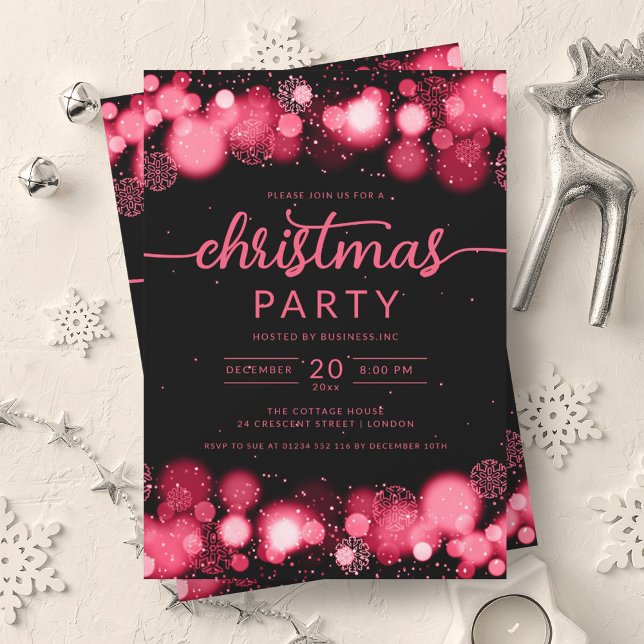 Invitation Red Winter Wonderland Company Christmas Party (Red Winter Wonderland Company Christmas Party Invitation)
