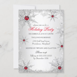 Invitation Red Winter Wonderland Noël Fête 6