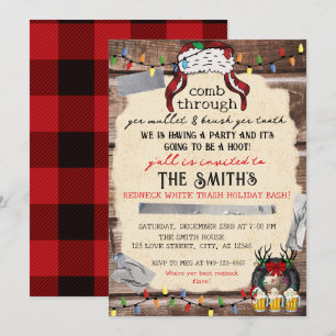 Invitation Redneck White Trash Holiday Bash