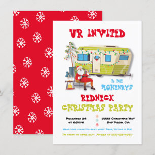 Invitation Redneck White Trash Noël Trailer Party Invit