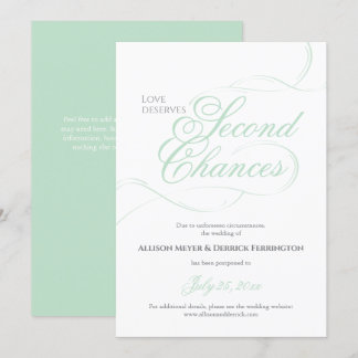 Invitation Réduction de mariage Green Second Chances