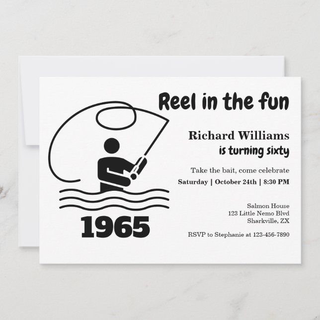 Invitation Reel in the Fun Modern Fisherman 60e anniversaire (Devant)