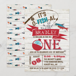 Invitation Reeling In The Big One Pêche 1er Anniversaire