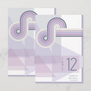 Invitation Refined Lines Geometric Wedding Violet ID983