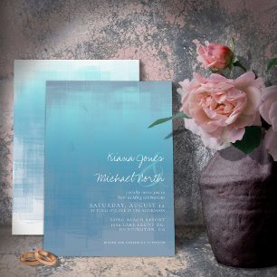 Invitation Réflexions aquarelle Mariage Dusty Blue ID774