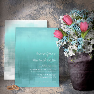 Invitation Réflexions aquarelle Mariage Turquoise ID774