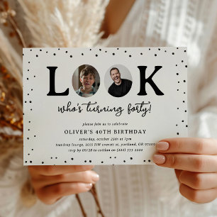 Invitation Regard Amusant Qui a 40 Ans' 2 x photo 40e Anniver