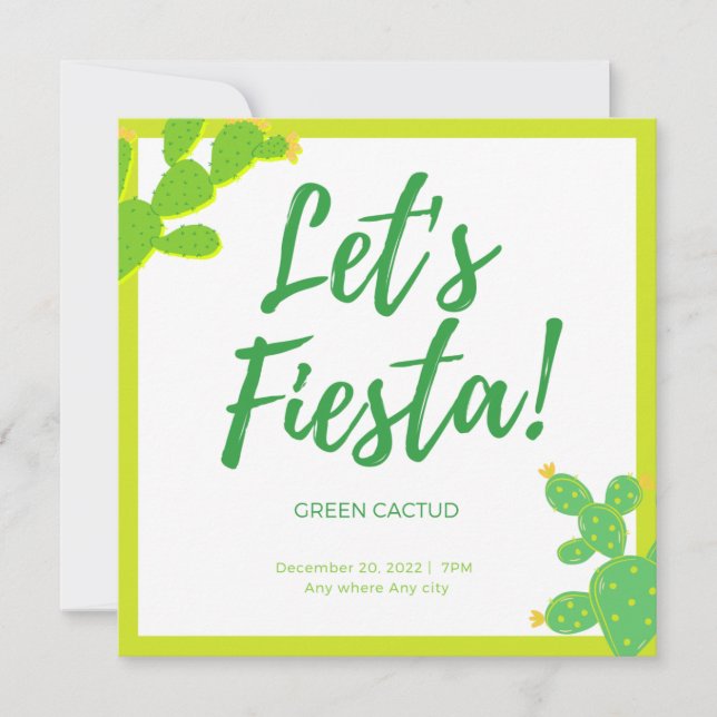 Invitation Regarde-moi grandir Cactus vert Succulente Faveur  (Devant)