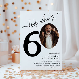 Invitation Regarde qui a 60 ans ! Photo moderne 60e anniversa