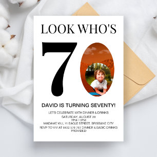 Invitation Regardez la fête d'anniversaire de 30 à 70 ans