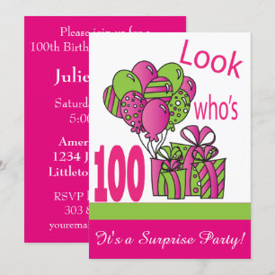 Invitation Regardez qui a 100 ans   Anniversaire 100 ans