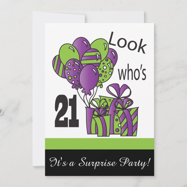 Invitation Regardez qui a 21 ans | Anniversaire 21 ans (Devant)