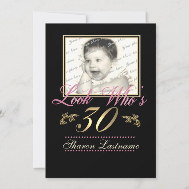 Invitation Regardez qui a 30 photos (Devant)