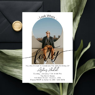 Invitation Regardez qui a 40 ans Fête d'anniversaire simple e