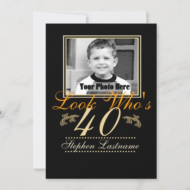 Invitation Regardez qui a 40 photos (Devant)