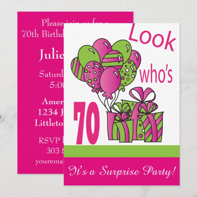 Invitation Regardez qui a 70 ans | 70e anniversaire (Devant / Derrière)