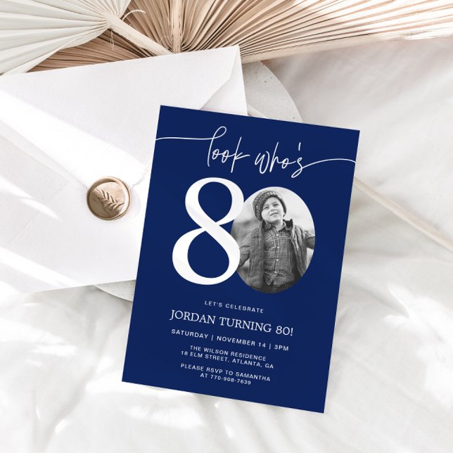 Invitation Regardez qui a 80 ans | 80e anniversaire Invitatio (Créateur téléchargé)