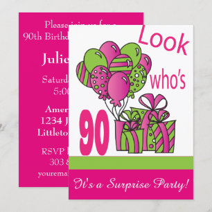 Invitation Regardez qui a 90 ans   90e anniversaire de surpri