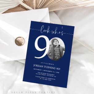 Invitation Regardez qui a 90 ans   90e anniversaire Invitatio