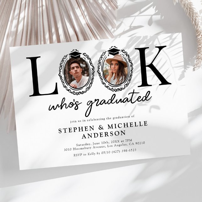 Invitation Regardez qui a obtenu son diplôme Fête de remise d (Créateur téléchargé)