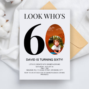 Invitation Regardez qui est 60 60e fête d'anniversaire pour h