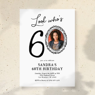 Invitation Regardez qui est 60 photo Anniversaire adulte