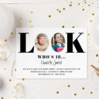 Regardez qui est anniversaire drôle Photo Invitati