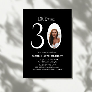 Invitation Regardez qui est trente photo minimale 30e anniver
