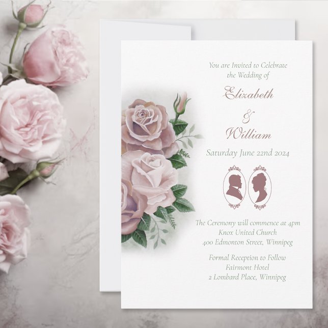 Invitation Regency Bridgerton Rose Roses Cameos (Créateur téléchargé)