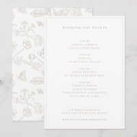 Regency Era Beige Wedding Day Events