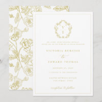Regency Era Gold Crest Monogram Mariage