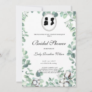 Invitation Regency Floral Tea Party douche nuptiale Invitatio