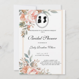 Invitation Regency Floral Tea Party douche nuptiale Invitatio