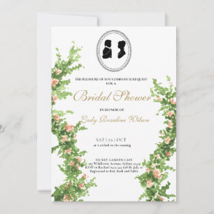 Invitation Regency Floral Tea Party douche nuptiale Invitatio