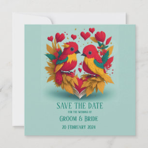 Invitation Reggae Birds Enregistrer La Date