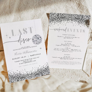 Invitation REGINA Argent Dernier Disco Bachelorette Week-end 