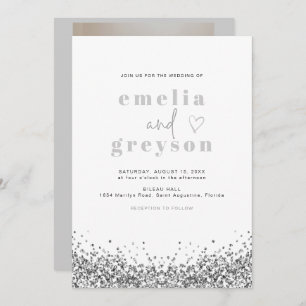 Invitation REGINA Glam Parties scintillant argent Sequins Mar