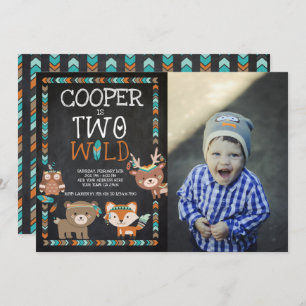 Invitation Région boisée tribale, DEUX sauvages